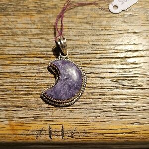 New Sterling Silver Lepodite Cresent Moon Pendant